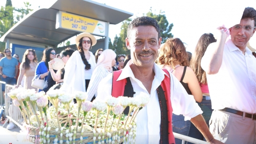 "Opening ceremony at the Carthage Amphitheatre with star Ragheb Alama."