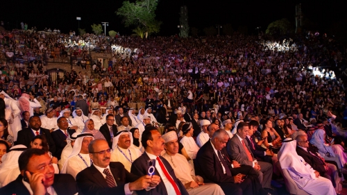 "Opening ceremony at the Carthage Amphitheatre with star Ragheb Alama."