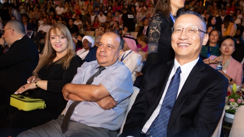 "Opening ceremony at the Carthage Amphitheatre with star Ragheb Alama."