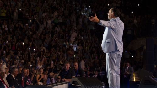 "Opening ceremony at the Carthage Amphitheatre with star Ragheb Alama."