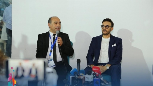 The Press Conference of Artist Saber Rebai After the Opening Ceremony