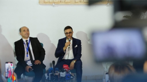 The Press Conference of Artist Saber Rebai After the Opening Ceremony