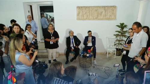 The Press Conference of Artist Saber Rebai After the Opening Ceremony