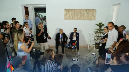 The Press Conference of Artist Saber Rebai After the Opening Ceremony