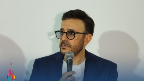 The Press Conference of Artist Saber Rebai After the Opening Ceremony