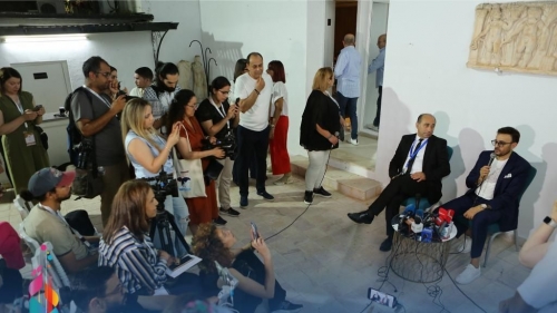 The Press Conference of Artist Saber Rebai After the Opening Ceremony